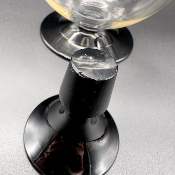 Lyngby Glass Decanter Art Deco Danish Etched Grapes Black Foot and Stopper c 40s - Picture 12 of 13